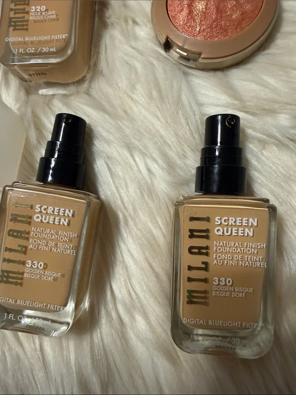 Milani Bundle Screen Queen Liquid Foundations & Blushes in Warm Beige and Rose